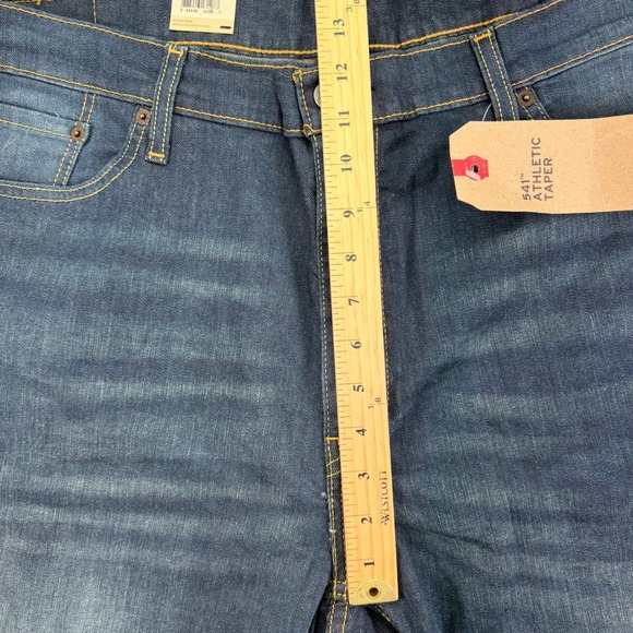 Levis Jeans Men 44x32 (Fit 44x30) Blue 541 Athletic Taper Stretch Big Tall Denim - Picture 15 of 16